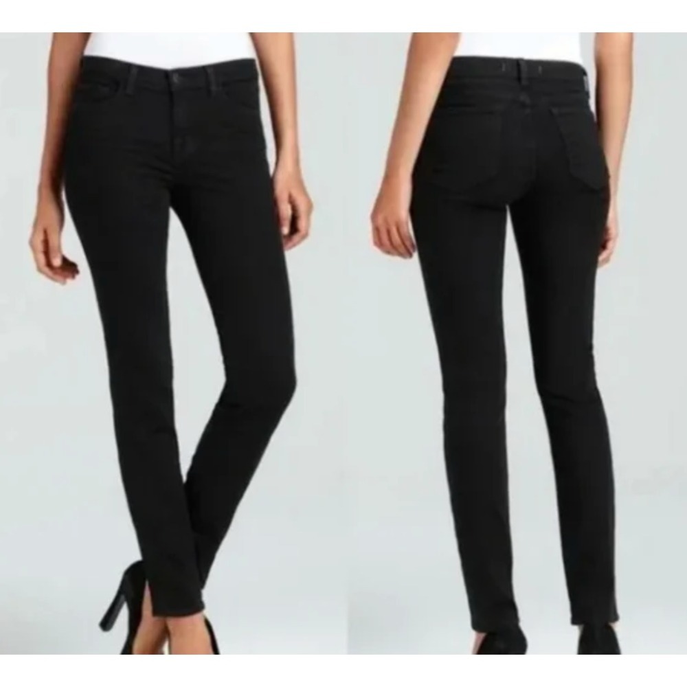 J BRAND The Skinny BLACK (SHADOW) JEANS 910 Stretch Distressed LOW RISE sz 29